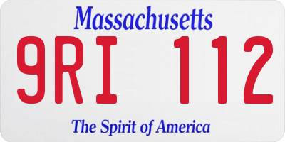 MA license plate 9RI112
