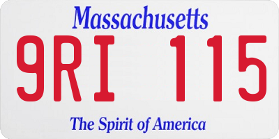 MA license plate 9RI115