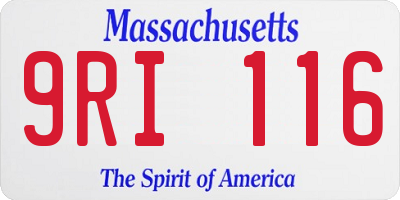 MA license plate 9RI116