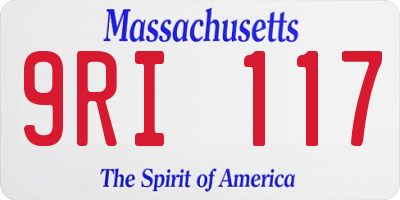 MA license plate 9RI117