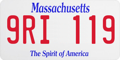 MA license plate 9RI119