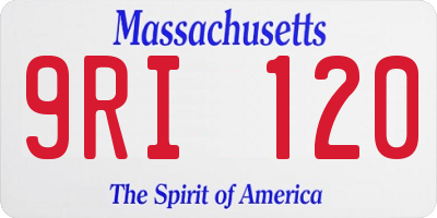 MA license plate 9RI120