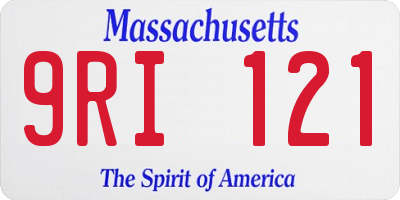 MA license plate 9RI121