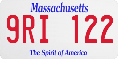 MA license plate 9RI122
