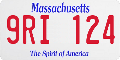 MA license plate 9RI124
