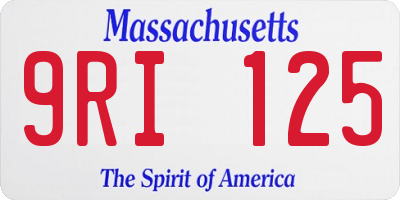 MA license plate 9RI125