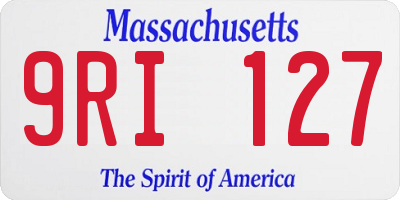 MA license plate 9RI127