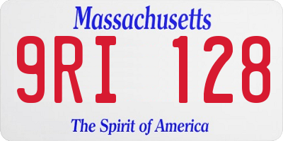 MA license plate 9RI128