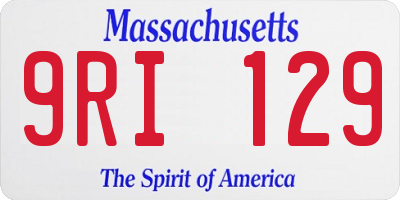 MA license plate 9RI129