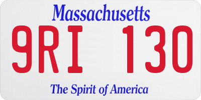MA license plate 9RI130