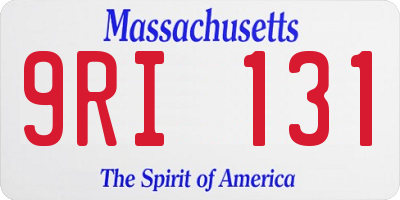 MA license plate 9RI131