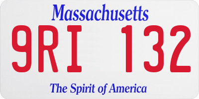 MA license plate 9RI132