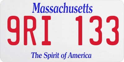 MA license plate 9RI133