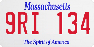 MA license plate 9RI134