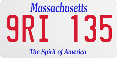MA license plate 9RI135