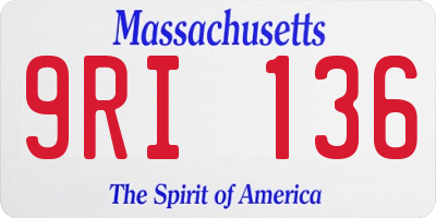 MA license plate 9RI136