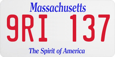 MA license plate 9RI137