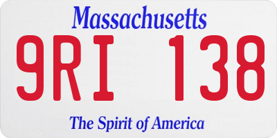 MA license plate 9RI138