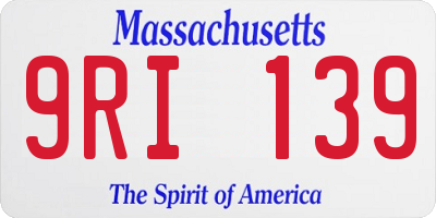 MA license plate 9RI139