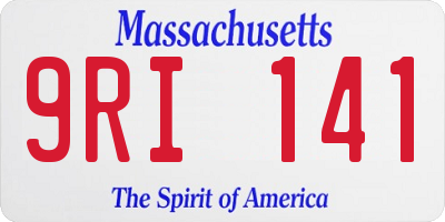 MA license plate 9RI141