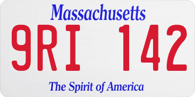MA license plate 9RI142