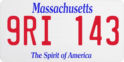 MA license plate 9RI143