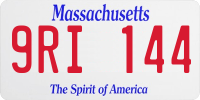 MA license plate 9RI144