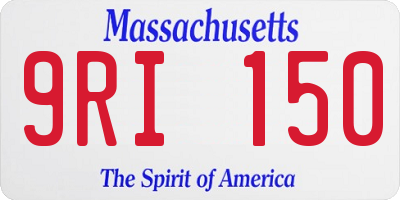MA license plate 9RI150