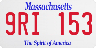 MA license plate 9RI153