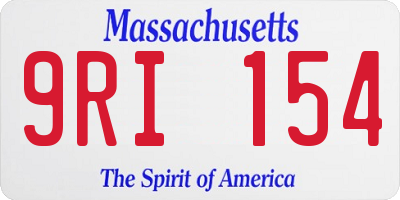 MA license plate 9RI154
