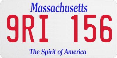 MA license plate 9RI156