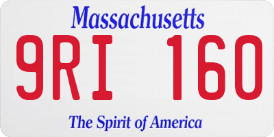 MA license plate 9RI160