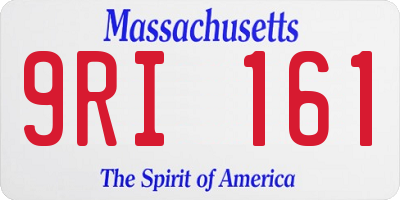 MA license plate 9RI161
