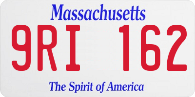 MA license plate 9RI162