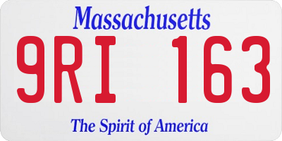 MA license plate 9RI163