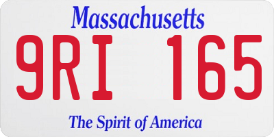 MA license plate 9RI165