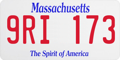 MA license plate 9RI173