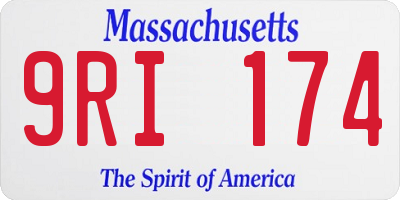 MA license plate 9RI174