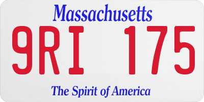 MA license plate 9RI175