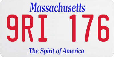 MA license plate 9RI176