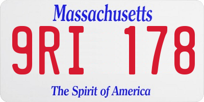 MA license plate 9RI178