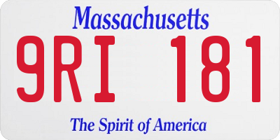 MA license plate 9RI181