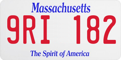 MA license plate 9RI182