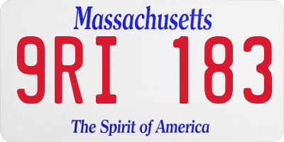 MA license plate 9RI183