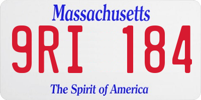 MA license plate 9RI184