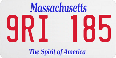 MA license plate 9RI185