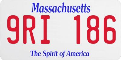 MA license plate 9RI186