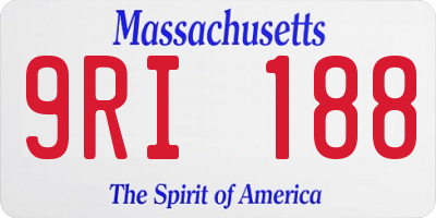 MA license plate 9RI188