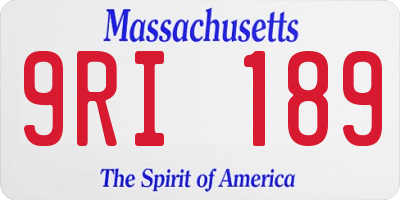 MA license plate 9RI189