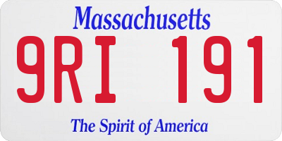 MA license plate 9RI191